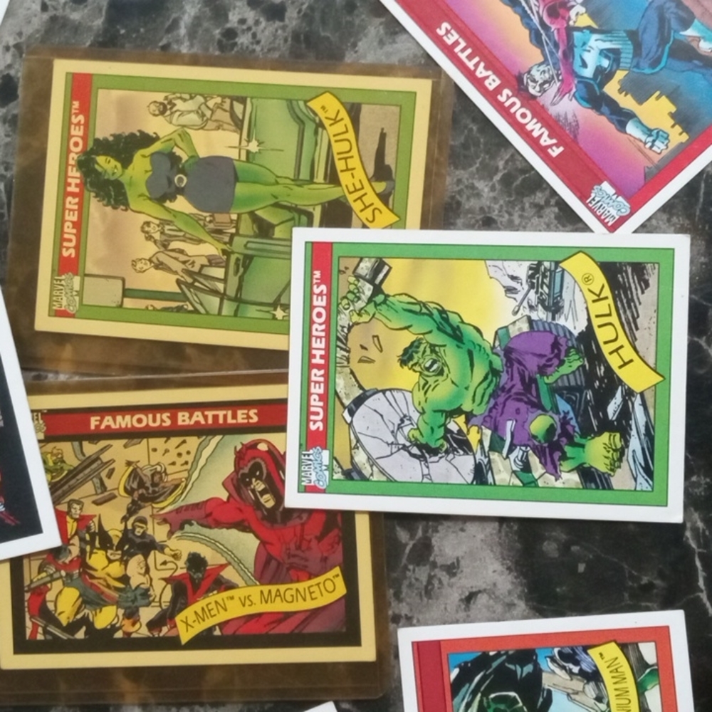 1990 marvel comic trading cards!!!🔥🌡️🔥🌋